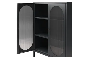 Skåp Luna 80x40x102 cm, Svart - 80x40x102 cm, Svart - Förvaring - Skåp - Vitrinskåp
