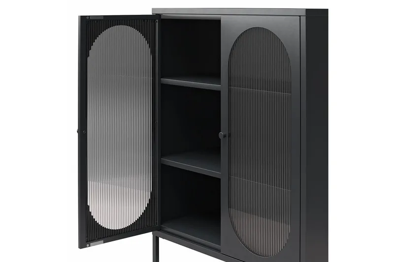 Skåp Luna 80x40x102 cm, Svart - 80x40x102 cm, Svart - Förvaring - Skåp - Vitrinskåp