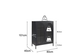 Skåp Luna 80x40x102 cm, Svart - 80x40x102 cm, Svart - Förvaring - Skåp - Förvaringsskåp - Säkerhetsskåp - Medicinskåp