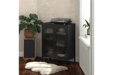 Skåp Luna 80x40x102 cm, Svart - 80x40x102 cm, Svart - Förvaring - Skåp - Vitrinskåp