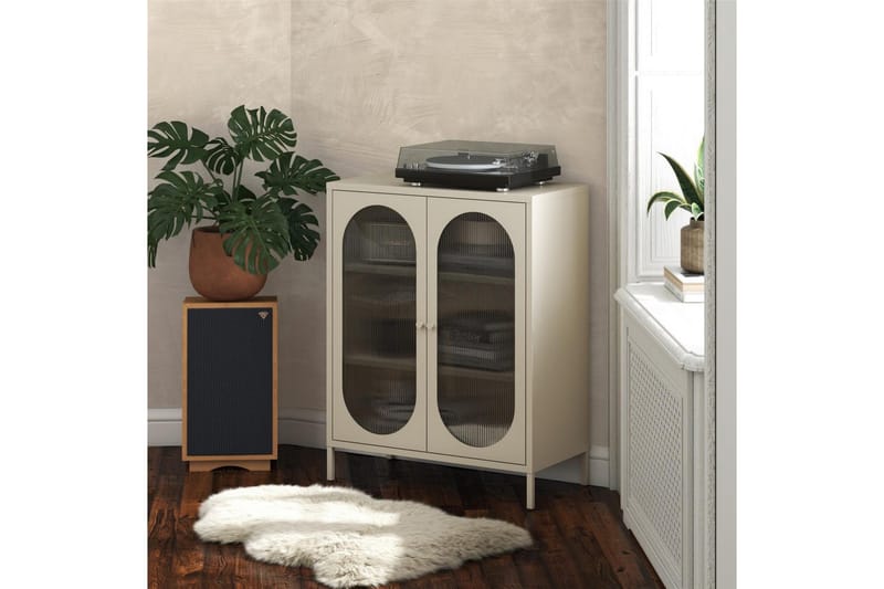 Skåp Luna 80x40x102 cm, Pergament - 80x40x102 cm, Pergament - Förvaring - Skåp - Vitrinskåp