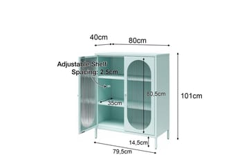 Skåp Luna 80x40x102 cm, Pergament - 80x40x102 cm, Pergament - Förvaring - Skåp - Vitrinskåp