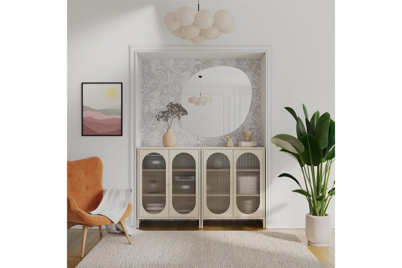 Skåp Luna 80x40x102 cm, Pergament - 80x40x102 cm, Pergament - Förvaring - Skåp - Förvaringsskåp - Säkerhetsskåp - Medicinskåp