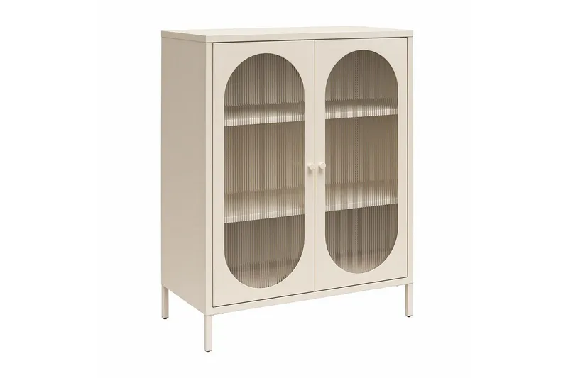 Skåp Luna 80x40x102 cm, Pergament - 80x40x102 cm, Pergament - Förvaring - Skåp - Vitrinskåp