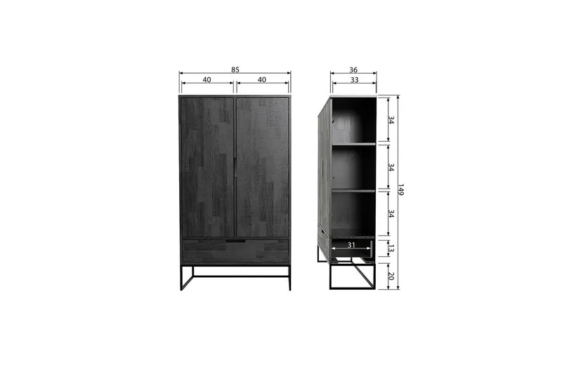 Skåp Silas 2-dörrar - Beige - Förvaring - Skåp - Förvaringsskåp