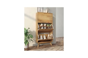 Skoförvaring Ezra 3 klaffar 60x24x125 cm, Wotan-ek - 60x24x125 cm, Wotan-ek - Förvaring - Skåp - Förvaringsskåp