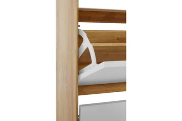 Skoförvaring Ezra 3 klaffar 60x24x125 cm, Wotan-ek/Vit - 60x24x125 cm, Wotan-ek/Vit - Förvaring - Skåp - Förvaringsskåp