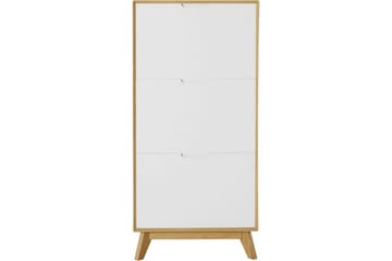 Skoförvaring Ezra 3 klaffar 60x24x125 cm, Wotan-ek/Vit - 60x24x125 cm, Wotan-ek/Vit - Förvaring - Skåp - Förvaringsskåp