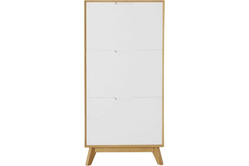 Skoförvaring Ezra 3 klaffar 60x24x125 cm, Wotan-ek/Vit - 60x24x125 cm, Wotan-ek/Vit - Förvaring - Skåp - Förvaringsskåp