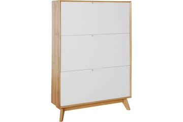 Skoförvaring Ezra 3 klaffar 89x24x125 cm, Wotan-ek/Vit - 89x24x125 cm, Wotan-ek/Vit - Förvaring - Skåp - Förvaringsskåp
