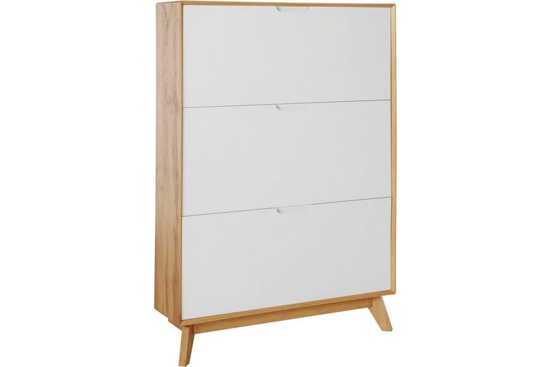 Skoförvaring Ezra 3 klaffar 89x24x125 cm, Wotan-ek/Vit - 89x24x125 cm, Wotan-ek/Vit - Förvaring - Skåp - Förvaringsskåp