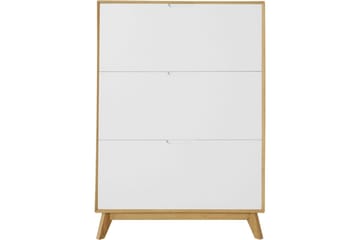 Skoförvaring Ezra 3 klaffar 89x24x125 cm, Wotan-ek/Vit - 89x24x125 cm, Wotan-ek/Vit - Förvaring - Skåp - Förvaringsskåp