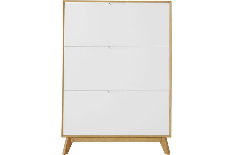Skoförvaring Ezra 3 klaffar 89x24x125 cm, Wotan-ek/Vit - 89x24x125 cm, Wotan-ek/Vit - Förvaring - Skåp - Förvaringsskåp