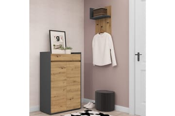 Skoförvaring Kosmo Antracit/Ek - Antracit/Ek - Förvaring - Skåp - Förvaringsskåp