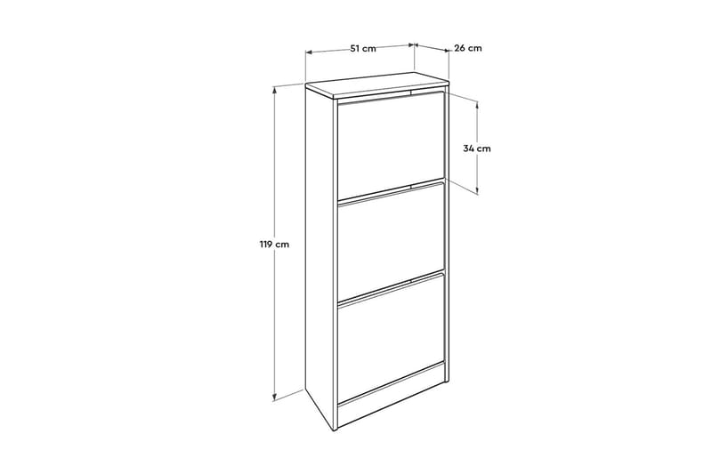 Skoskåp 51x119 cm - Vit - Förvaring - Skåp - Förvaringsskåp