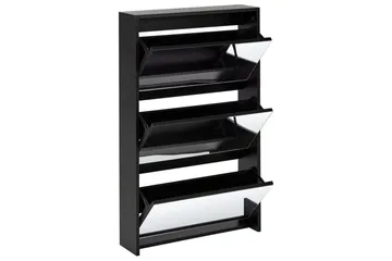 Skoskåp Midfield Svart, Silver, 63x17x103 cm - Svart, Silver, 63x17x103 cm - Förvaring - Skåp - Förvaringsskåp