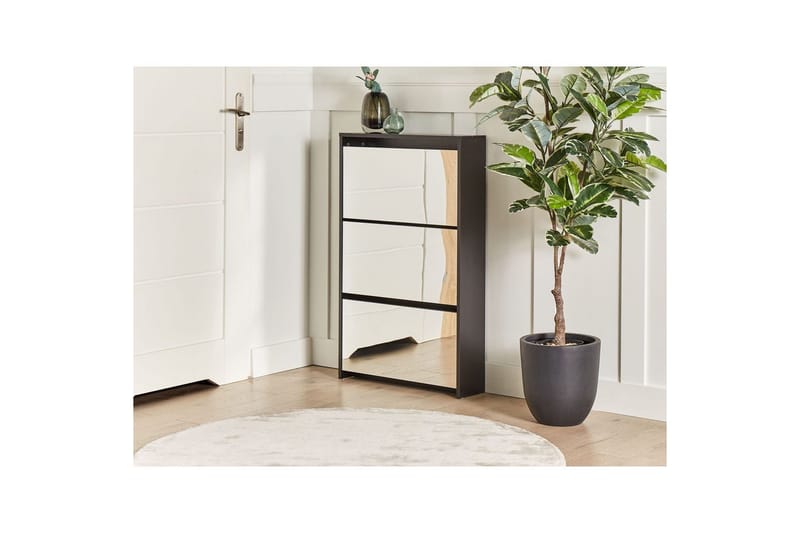 Skoskåp Midfield Svart, Silver, 63x17x103 cm - Svart, Silver, 63x17x103 cm - Förvaring - Skåp - Förvaringsskåp