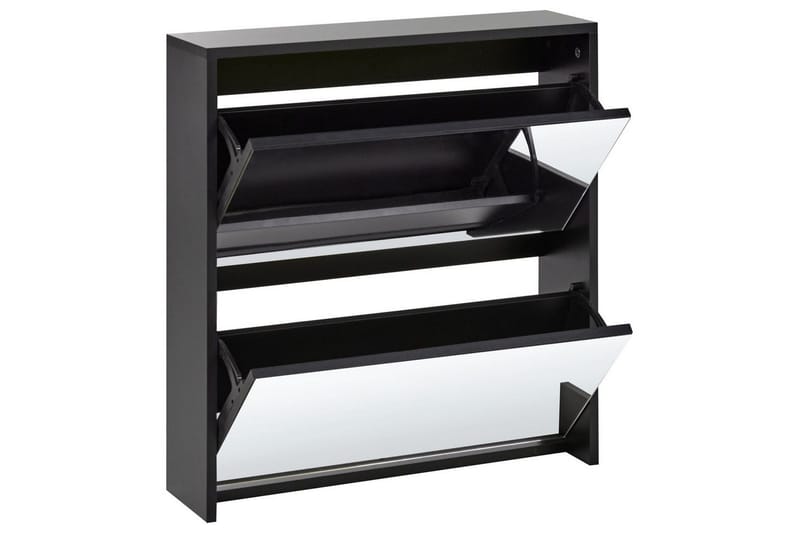 Skoskåp Midfield Svart, Silver, 63x17x67 cm - Svart, Silver, 63x17x67 cm - Förvaring - Skåp - Förvaringsskåp