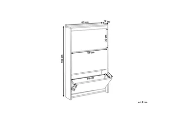 Skoskåp Midfield Vit, Silver, 63x17x103 cm - Vit, Silver, 63x17x103 cm - Förvaring - Skåp - Förvaringsskåp