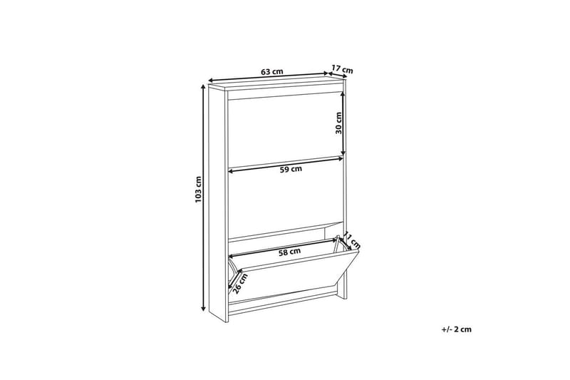Skoskåp Midfield Vit, Silver, 63x17x103 cm - Vit, Silver, 63x17x103 cm - Förvaring - Skåp - Förvaringsskåp