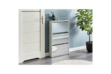 Skoskåp Midfield Vit, Silver, 63x17x103 cm - Vit, Silver, 63x17x103 cm - Förvaring - Skåp - Förvaringsskåp