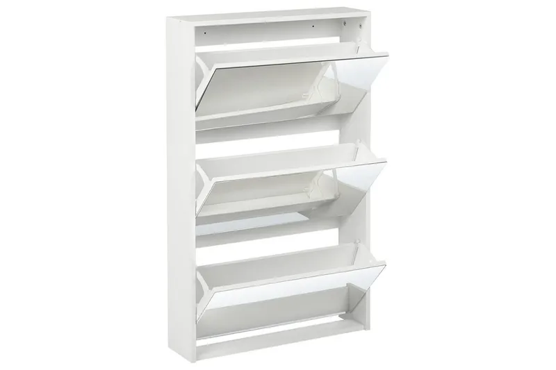 Skoskåp Midfield Vit, Silver, 63x17x103 cm - Vit, Silver, 63x17x103 cm - Förvaring - Skåp - Förvaringsskåp