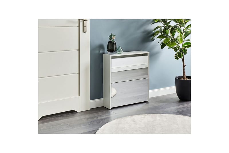 Skoskåp Midfield Vit, Silver, 63x17x67 cm - Vit, Silver, 63x17x67 cm - Förvaring - Skåp - Förvaringsskåp