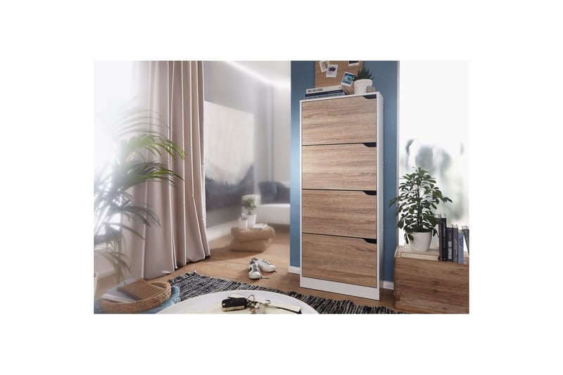 Skoskåp Wohnling Folierad spånskiva 4 tipp-ut fack för 24 par - Förvaring - Skåp - Förvaringsskåp