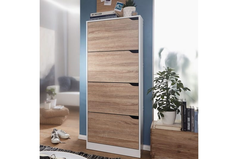 Skoskåp Wohnling Folierad spånskiva 4 tipp-ut fack för 24 par - Förvaring - Skåp - Förvaringsskåp