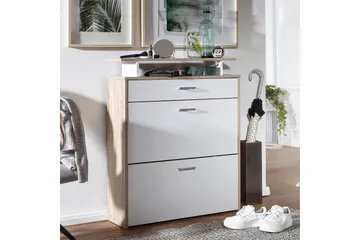 Skoskåp Wohnling Folierad spånskiva med förvaringshylla, 2 nedfällbara fack, 1 låda - Förvaring - Skåp - Förvaringsskåp