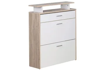 Skoskåp Wohnling Folierad spånskiva med förvaringshylla, 2 nedfällbara fack, 1 låda - Förvaring - Skåp - Förvaringsskåp