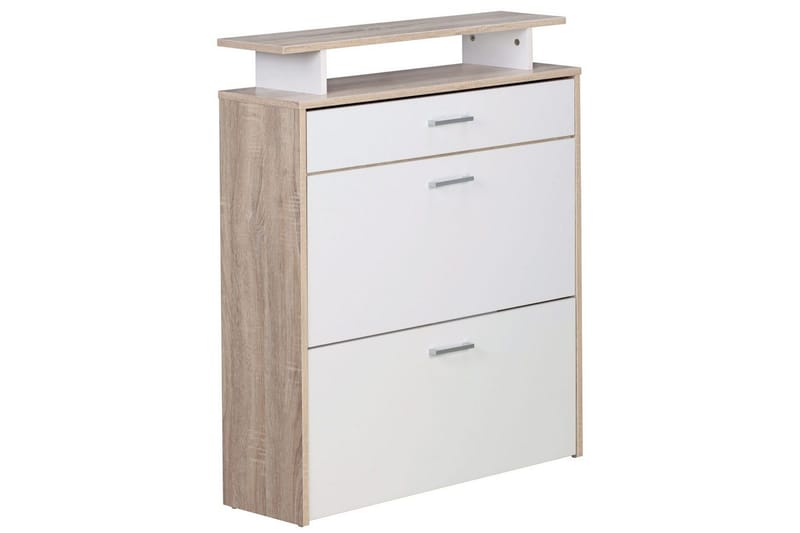 Skoskåp Wohnling Folierad spånskiva med förvaringshylla, 2 nedfällbara fack, 1 låda - Förvaring - Skåp - Förvaringsskåp