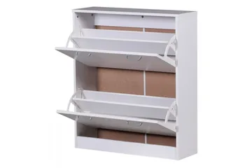 Skoskåp Wohnling KIEL med 2 fällbara fack, folierad spånskiva Vit - Vit - Förvaring - Skåp - Förvaringsskåp