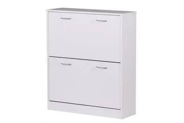 Skoskåp Wohnling KIEL med 2 fällbara fack, folierad spånskiva Vit - Vit - Förvaring - Skåp - Förvaringsskåp