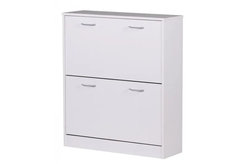 Skoskåp Wohnling KIEL med 2 fällbara fack, folierad spånskiva Vit - Vit - Förvaring - Skåp - Förvaringsskåp