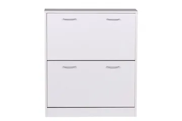 Skoskåp Wohnling KIEL med 2 fällbara fack, folierad spånskiva Vit - Vit - Förvaring - Skåp - Förvaringsskåp