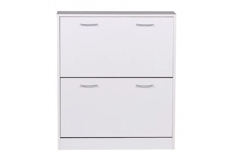 Skoskåp Wohnling KIEL med 2 fällbara fack, folierad spånskiva Vit - Vit - Förvaring - Skåp - Förvaringsskåp