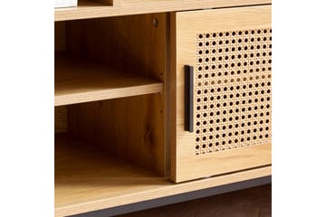 Skoskåp Wohnling Klädd Bänk med Skjutdörr Wiensk Korgmönstrad Optik Modern - Möbler - Fåtölj & stolar - Pall & puff - Fotpallar