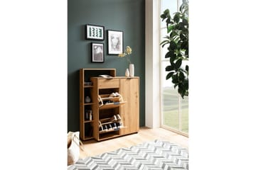 Skoskåp Wohnling Massa 2 fällbara fack för 12 par Folierad spånskiva med 1 dörrhylla - Förvaring - Skåp - Förvaringsskåp