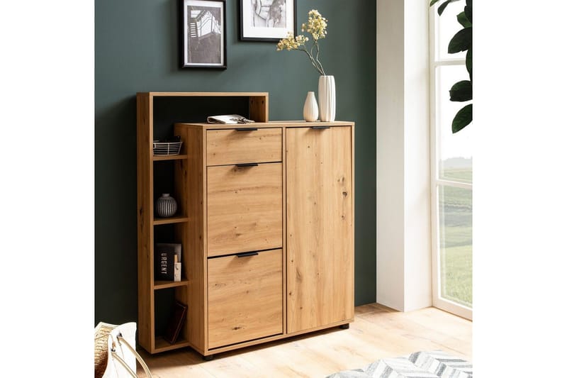 Skoskåp Wohnling Massa 2 fällbara fack för 12 par Folierad spånskiva med 1 dörrhylla - Förvaring - Skåp - Förvaringsskåp