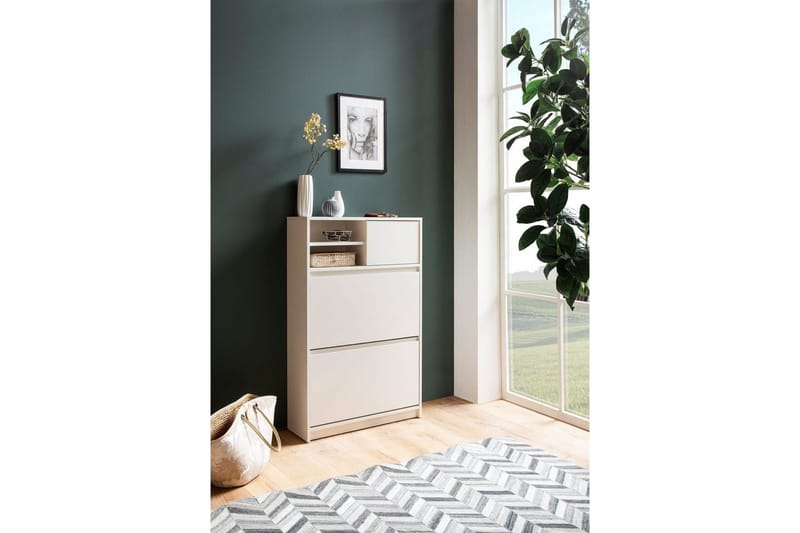 Skoskåp Wohnling med 2 utfällbara fack 1 dörr melaminbelagd mdf modern - Förvaring - Skåp - Förvaringsskåp