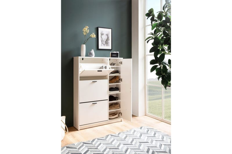 Skoskåp Wohnling med 3 fällbara fack 1 dörr melaminbelagd MDF modern - Förvaring - Skåp - Förvaringsskåp