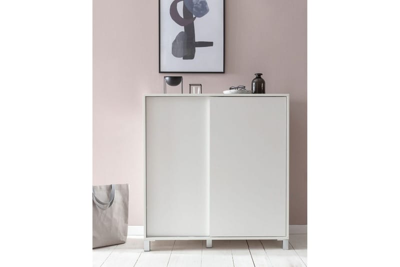 Skoskåp Wohnling melaminbelagd MDF, skjutdörrar, för 20 par Vit - Vit - Förvaring - Skåp - Förvaringsskåp