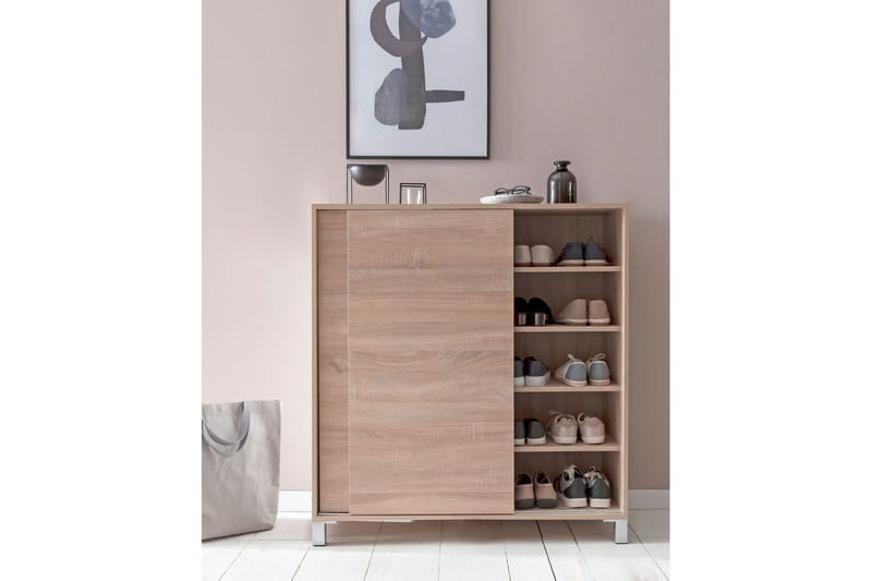 Skoskåp Wohnling melaminbelagd MDF, skjutdörrar, för 20 par Sonoma - Sonoma - Förvaring - Skåp - Förvaringsskåp