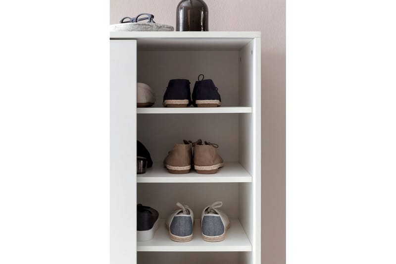 Skoskåp Wohnling melaminbelagd MDF, skjutdörrar, för 20 par Vit - Vit - Förvaring - Skåp - Förvaringsskåp