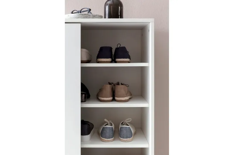 Skoskåp Wohnling melaminbelagd MDF, skjutdörrar, för 20 par Vit - Vit - Förvaring - Skåp - Förvaringsskåp