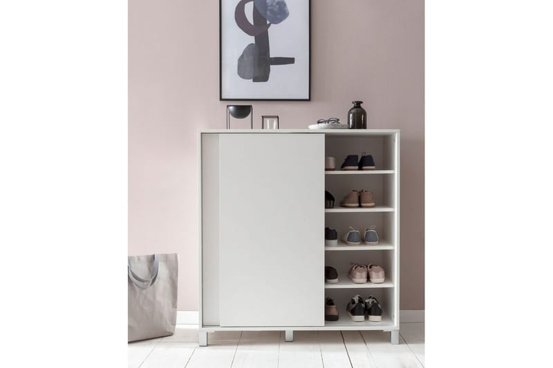Skoskåp Wohnling melaminbelagd MDF, skjutdörrar, för 20 par Vit - Vit - Förvaring - Skåp - Förvaringsskåp
