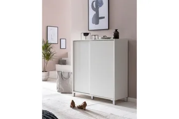 Skoskåp Wohnling melaminbelagd MDF, skjutdörrar, för 20 par Vit - Vit - Förvaring - Skåp - Förvaringsskåp