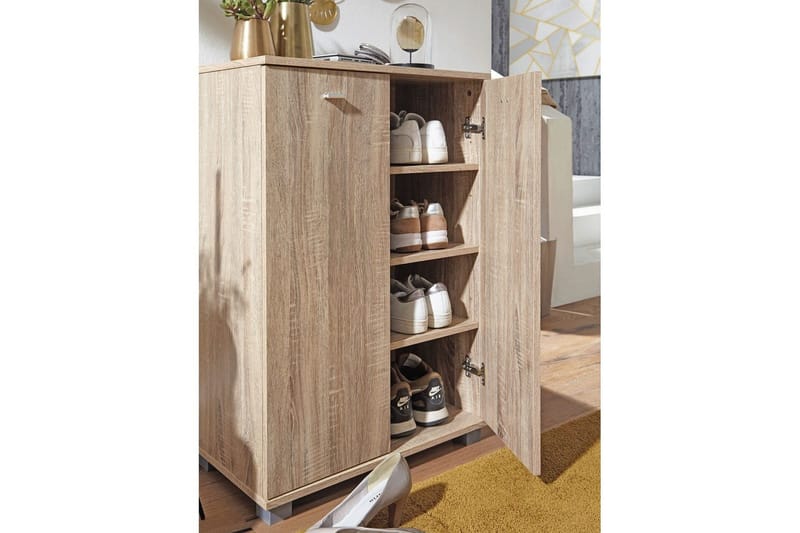 Skoskåp Wohnling NIMES för 12 par och 2 dörrar, folierad spånskiva Sonoma - Sonoma - Förvaring - Skåp - Förvaringsskåp