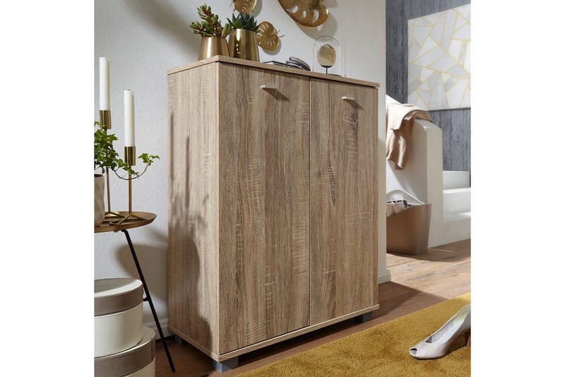 Skoskåp Wohnling NIMES för 12 par och 2 dörrar, folierad spånskiva Sonoma - Sonoma - Förvaring - Skåp - Förvaringsskåp